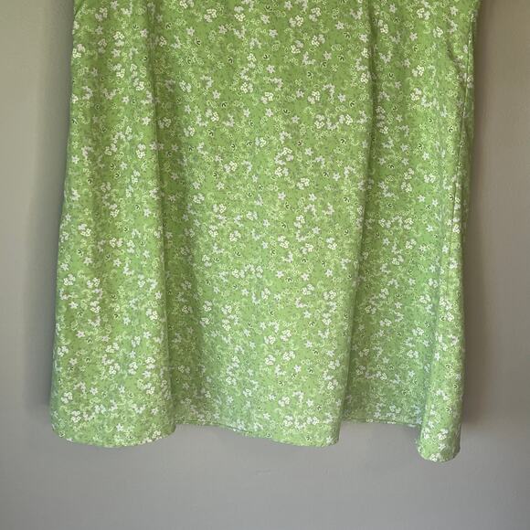 Zara Green Floral Short Sleeve Mini Dress Size XL - Picture 9 of 10